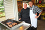 At the grill - Guest chef John Berry with Tom Spiller
